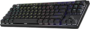 Logitech G PRO X TKL LIGHTSPEED, teclado inalámbrico RGB LIGHTSYNC, teclas de PBT