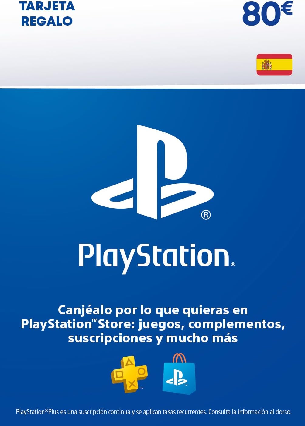 80€ PlayStation Store Tarjeta Regalo Cuenta española Código por correo