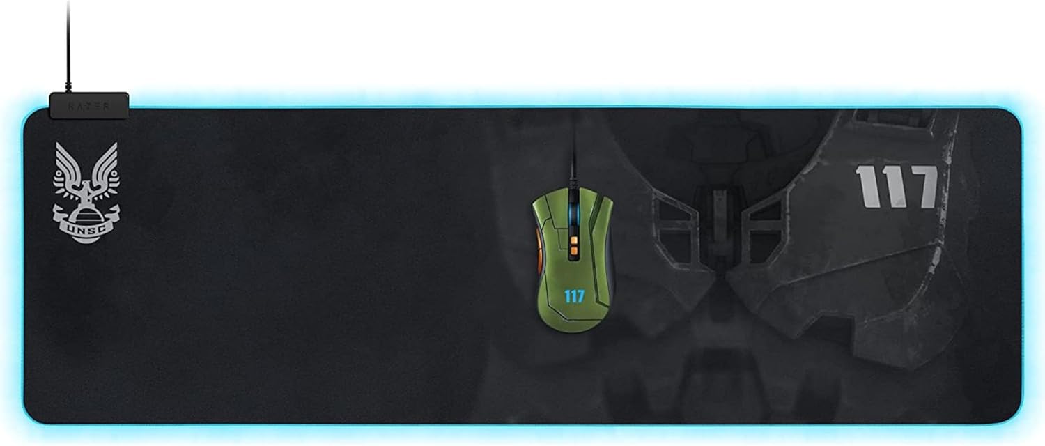 Alfombrilla Razer Goliathus Extended Chroma Halo Infinite Edition : iluminación RGB personalizable base de goma antideslizante