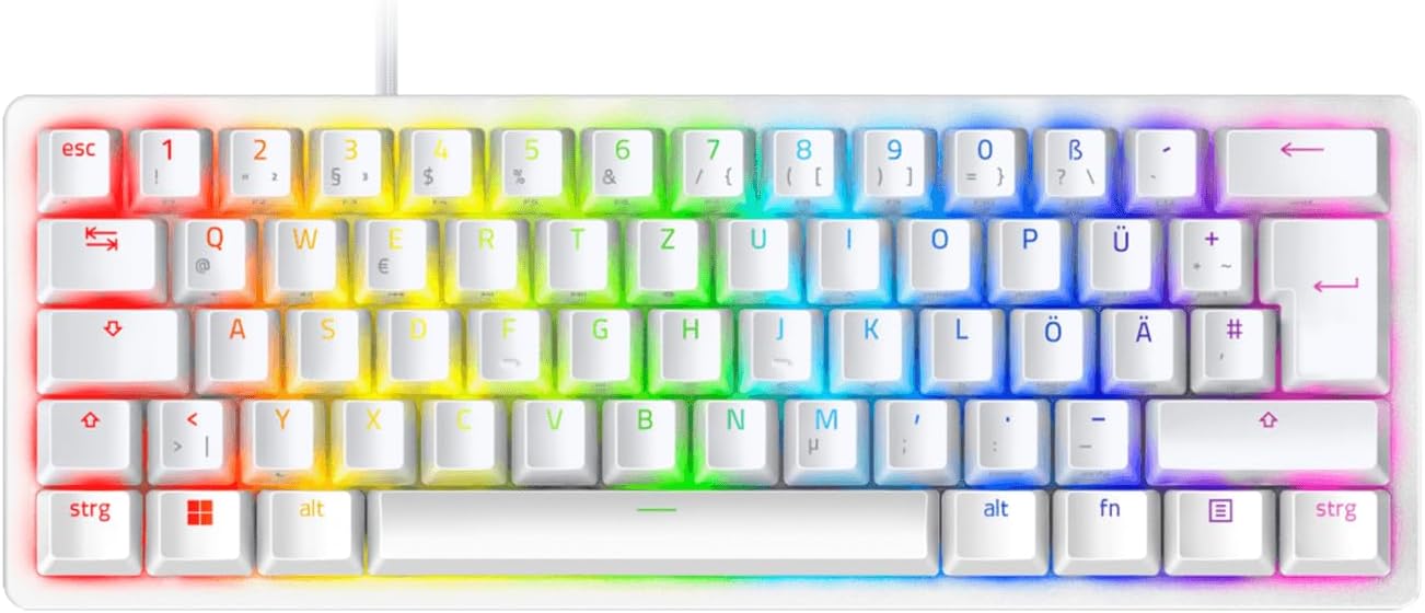 Razer Huntsman Mini 60% Cable USB-C Desmontable color Blanco Mercury