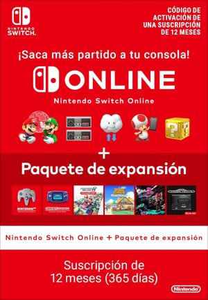 Nintendo Switch Online + Paquete de expansión (Suscripción individual) - Standard | Nintendo Switch - Código de descargaNintendo Switch Online + Paquete de expansión (Suscripción individual) - Standard | Nintendo Switch - Código de descarga