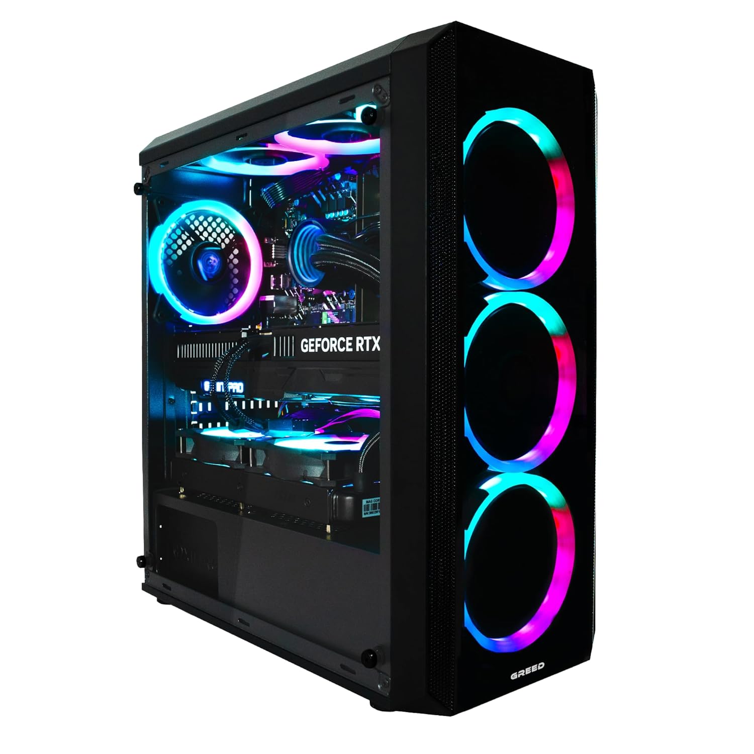 PC Greed Mk2 Pro 4K High End Intel Core i7 12700F+ Nvidia Geforce RTX 5070-4,9 GHz 32GB DDR4 RAM Refrigeración por Agua 1TB SSD WLAN +windows 11 Pro