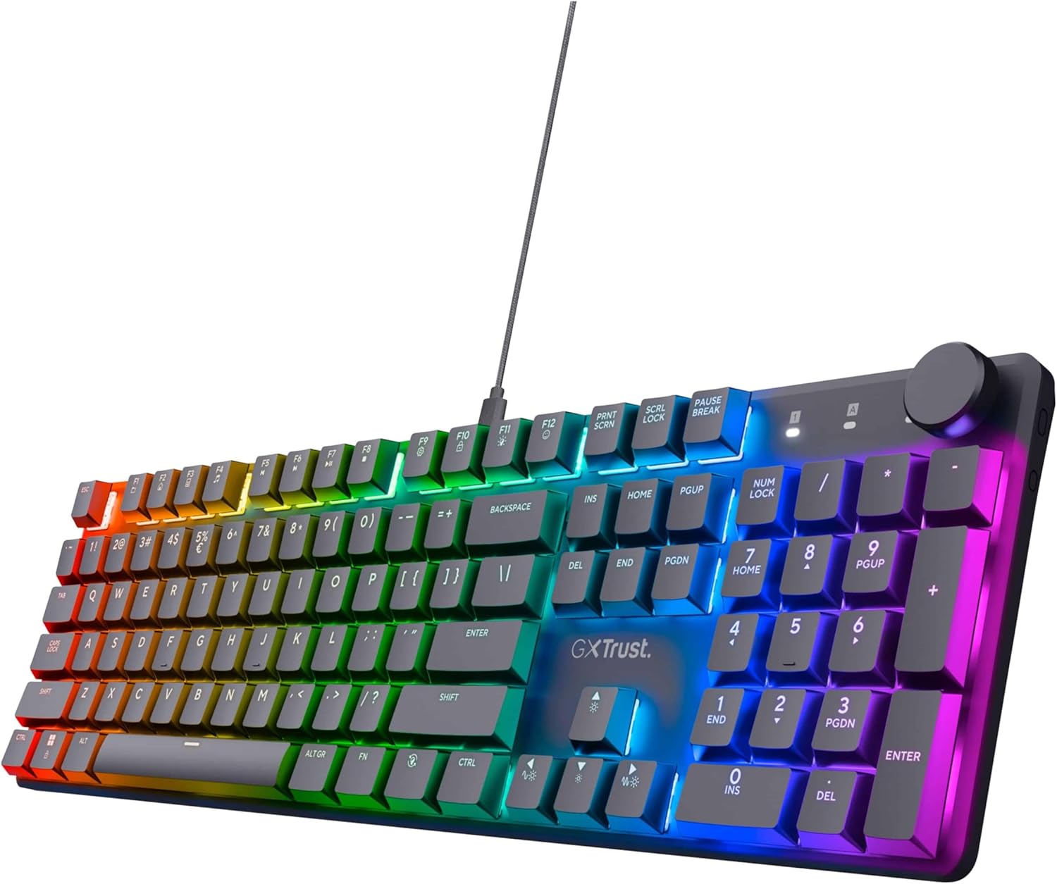 Trust Gaming GXT 866 Torix Teclado mecánico Huano, Teclas Planas, iluminación RGB