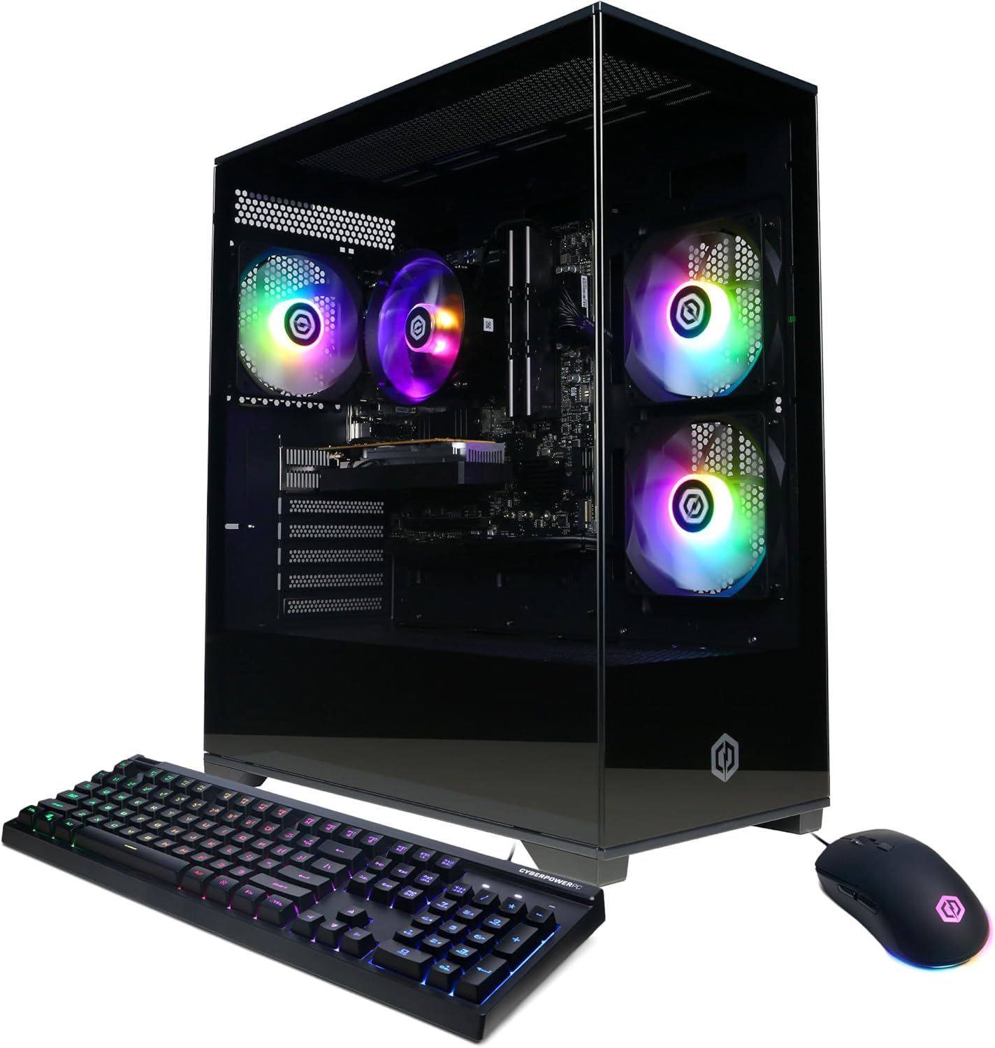 CyberPowerPC Gamer Master Gaming PC, AMD Ryzen 5 5500 3.6GHz, Radeon RX 6400 4GB, 16GB DDR4, 500GB PCIe Gen4 SSD, WiFi Ready y Windows 11 Home (GMA3100A)