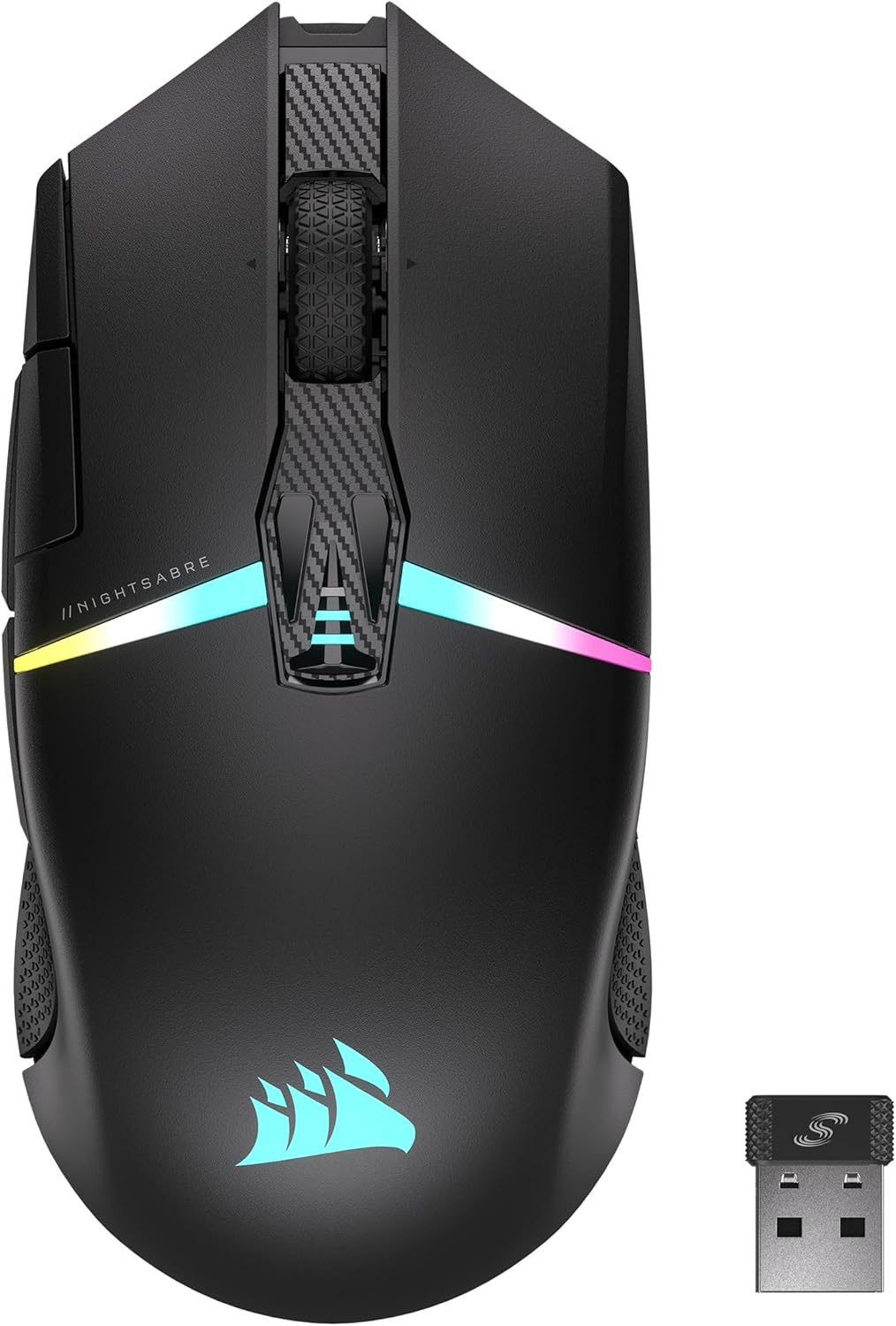 Corsair NIGHTSABRE RGB Ratón inalámbrico FPS, MOBA 26.000 dpi color Negro
