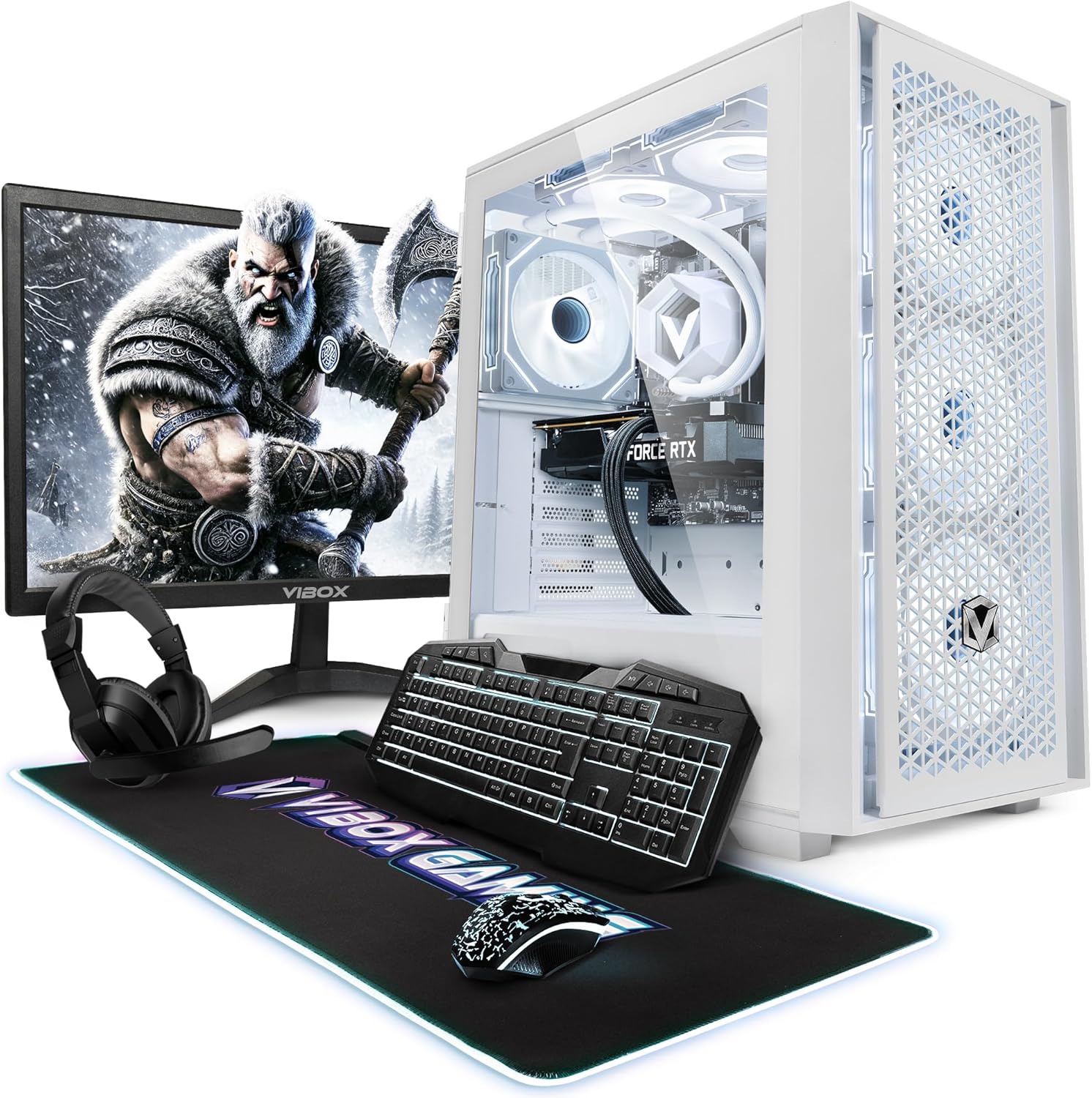 PC Vibox III-28 Monitor 23 PULGADAS Intel Core i5 11400F 4.4GHz Nvidia RTX 3050 6GB 16GB RAM SSD NVMe de 1TB • Windows 11 Wi-Fi