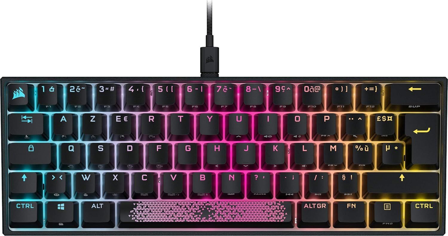 Corsair K65 RGB MINI 60% Teclado Mecánico con Cable PC, Mac, Xbox color Negro