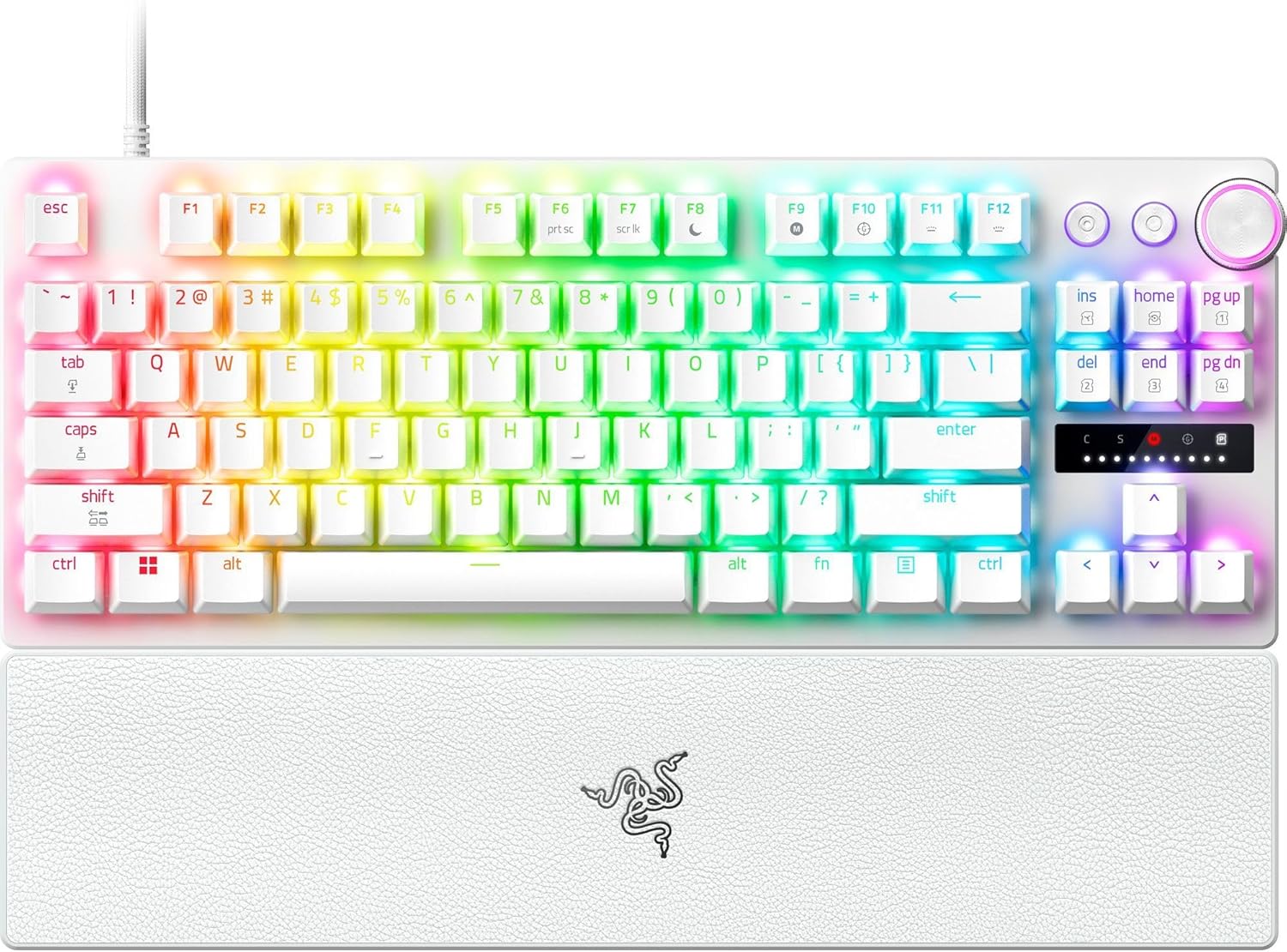 Teclado mecánico Razer Huntsman V3 Pro TKL color blanco