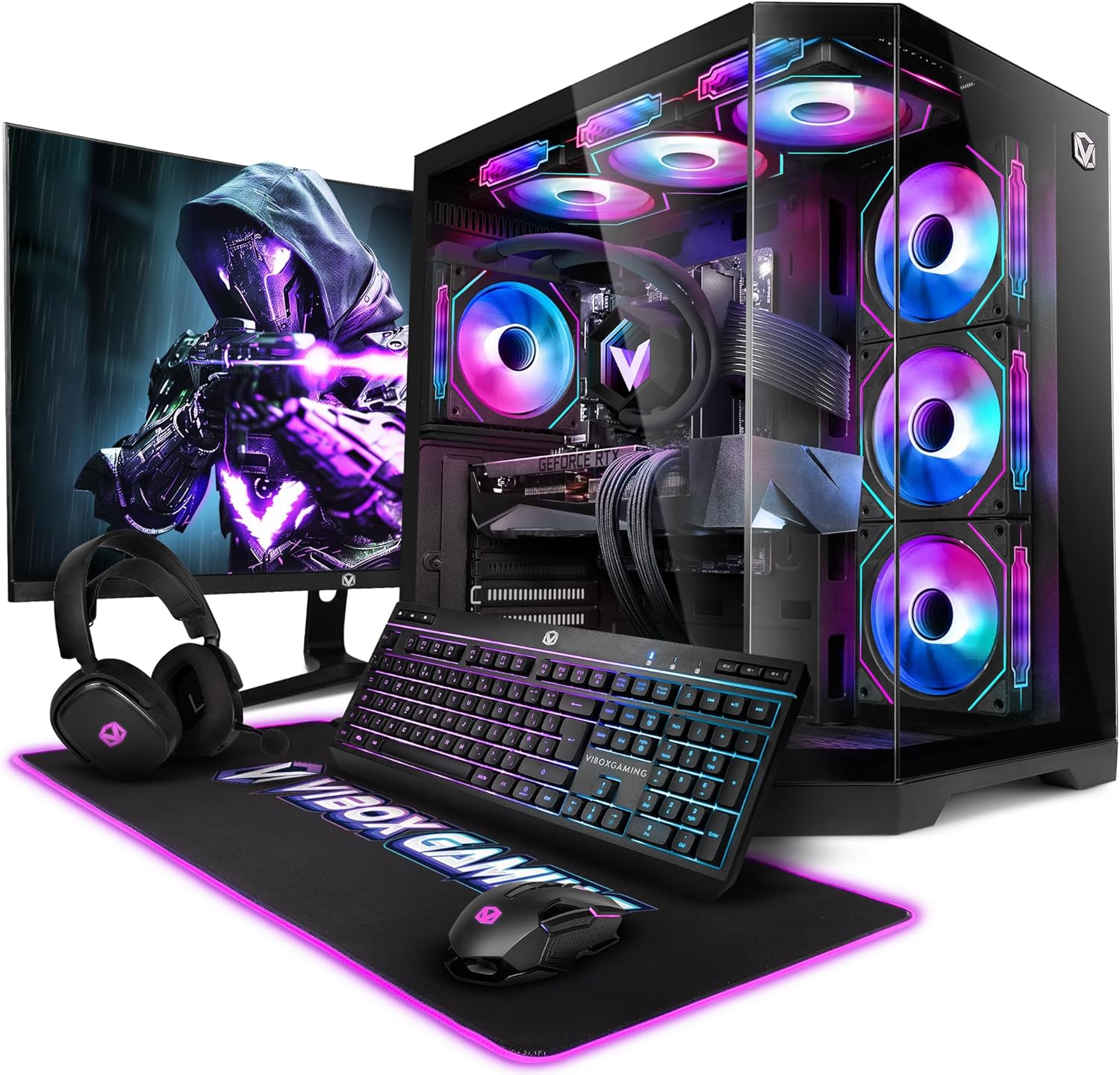 Vibox PC Gaming Completo • Monitor 27" • Intel Core i9 12900KF 5,2GHz • Nvidia RTX 5070 Ti 16GB • 32GB RAM • 1TB NVMe SSD • Windows 11 • WiFi • Negro