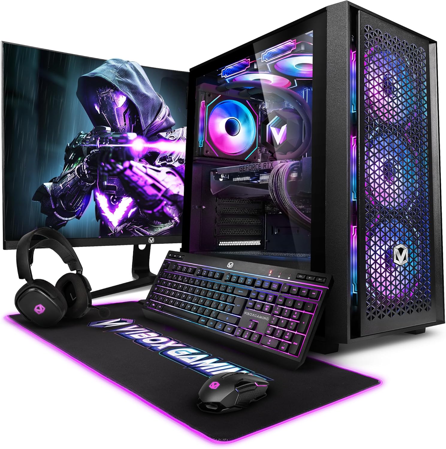 Vibox VIII-32 PC Gaming Completo • Monitor 27" • Intel Core i9 12900KF 5,2GHz • Nvidia RTX 5070 Ti 16GB • 32GB RAM • 1TB NVMe SSD • Windows 11 • WiFi